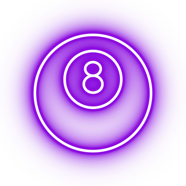 Neon purple 8 ball icon